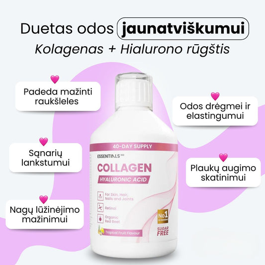 Swedish Nutra Essentials Kolagenas + Hialurono rūgštis