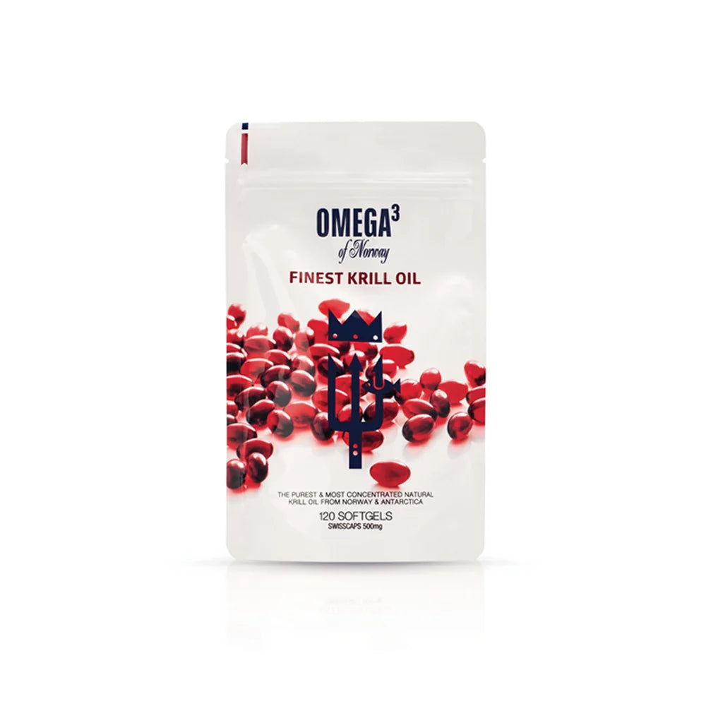 Omega-3 of Norway Krill oil - krilių (vėžiagyvių) aliejus kapsulėmis - 120 kapsulių maišelyje