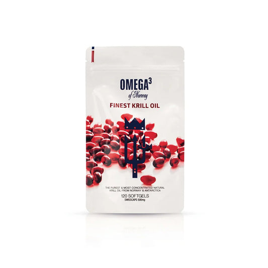 Omega-3 of Norway Krill oil - krilių (vėžiagyvių) aliejus kapsulėmis - 120 kapsulių maišelyje