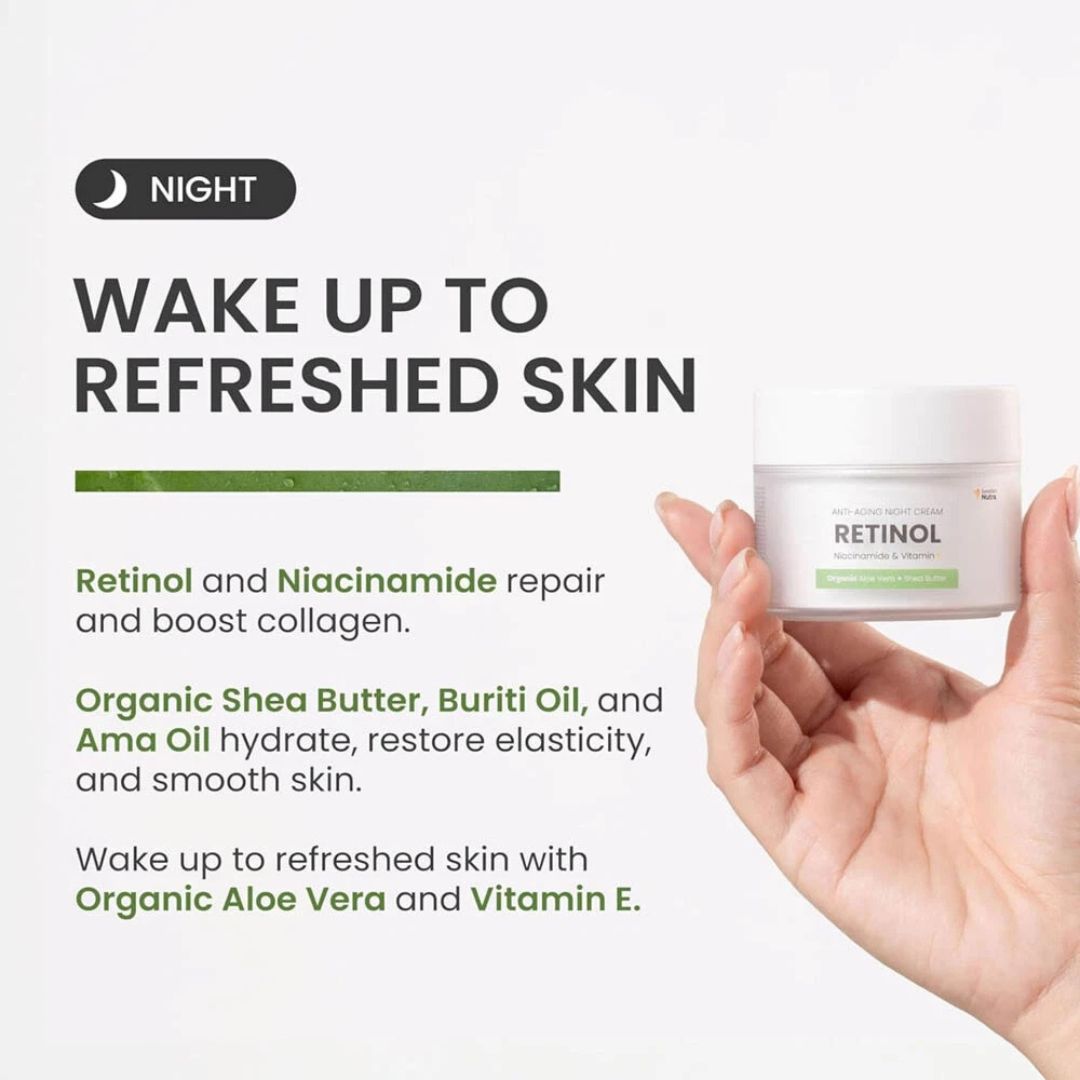 Swedish Nutra Retinol Anti-Aging & Nourishing Night Cream (priešlaikinio senėjimo naktinis kremas su retinoliu)