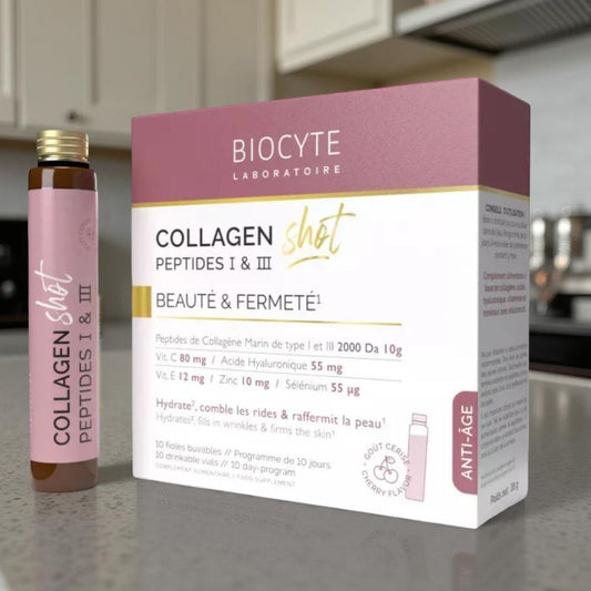 Biocyte Collagen Shot su saldikliais, vyšnių skonio