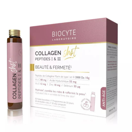 Biocyte Collagen Shot su saldikliais, vyšnių skonio